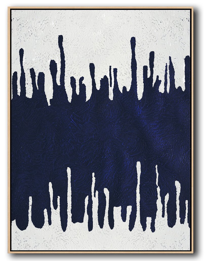 Buy Hand Painted Navy Blue Abstract Painting Online - Canvas Prints From Digital Photos Huge